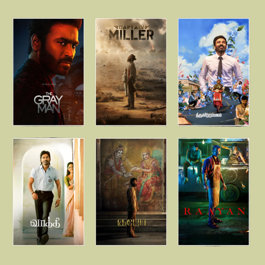 Dhanush ALL movie posters | Pack of 53 posters (தனுஷ் படத்தின் போஸ்டர்)