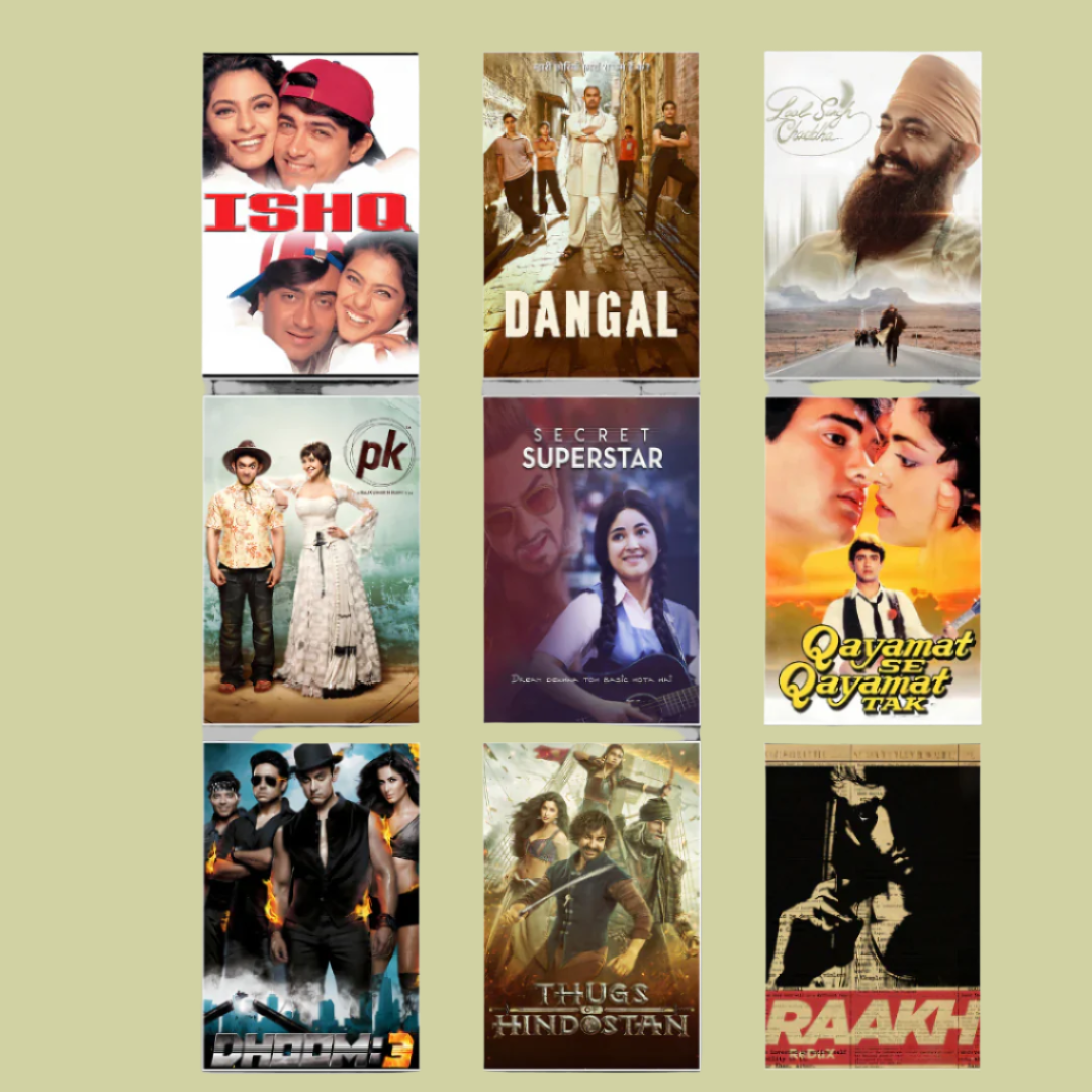 Aamir Khan ALL Movie Posters | Pack of 45 movie posters