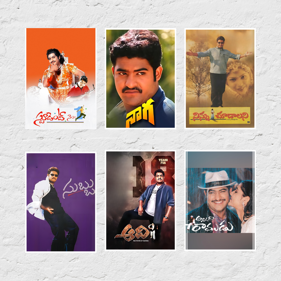 Jr NTR ALL Movie Posters (Pack of 34 Jr NTR Movie Posters) Available in 3 sizes