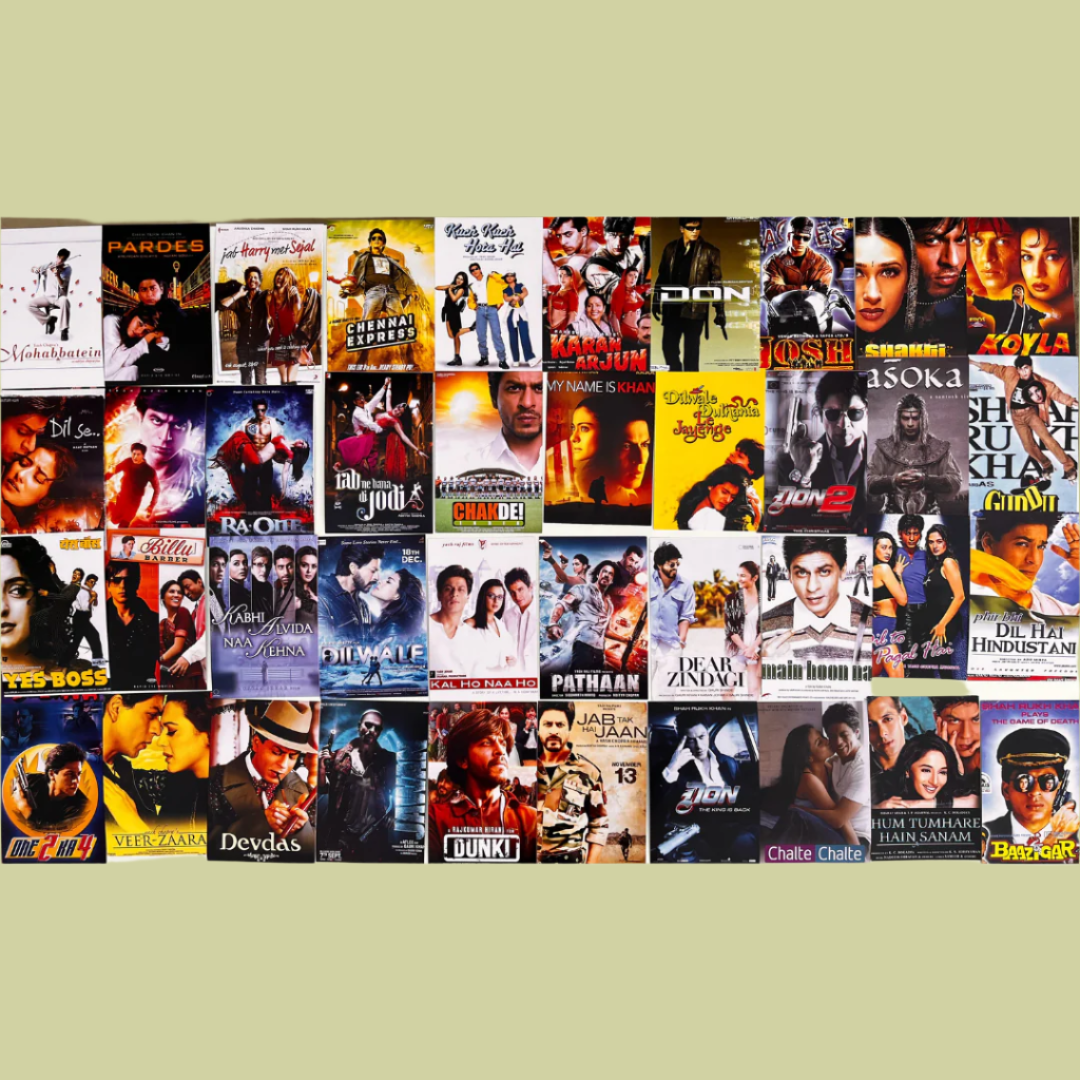 Shah Rukh Khan ALL movie posters (pack of 72)