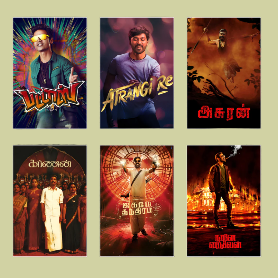 Dhanush ALL movie posters | Pack of 53 posters (தனுஷ் படத்தின் போஸ்டர்)