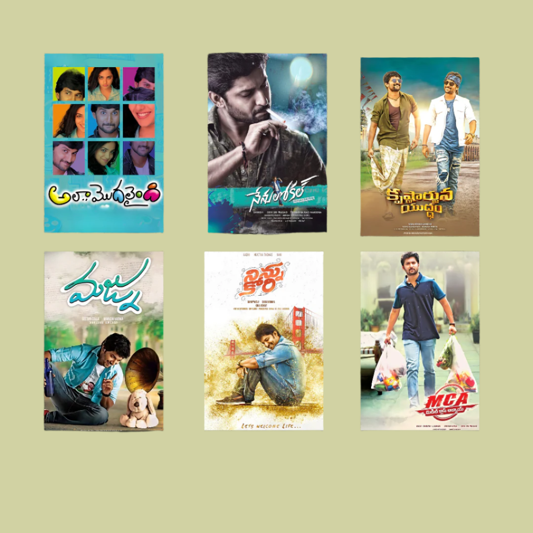 Nani ALL movie posters | (pack of 30 posters) | Natural Star Nani