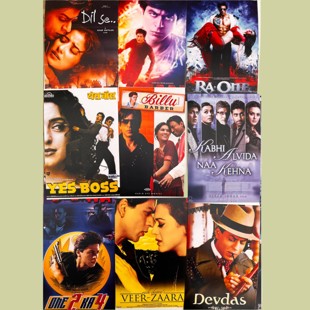 Shah Rukh Khan ALL movie posters (pack of 72)