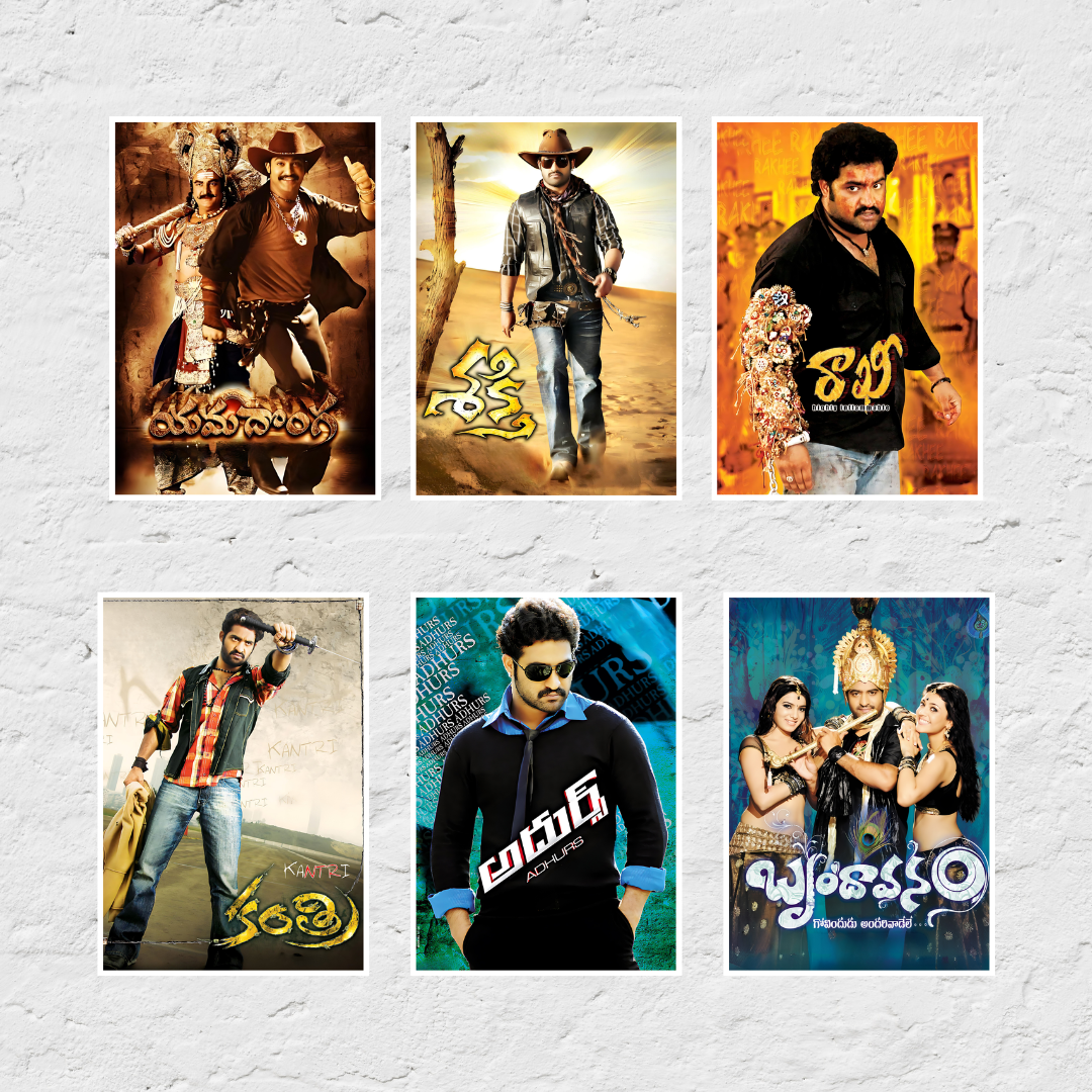 Jr NTR ALL Movie Posters (Pack of 34 Jr NTR Movie Posters) Available in 3 sizes