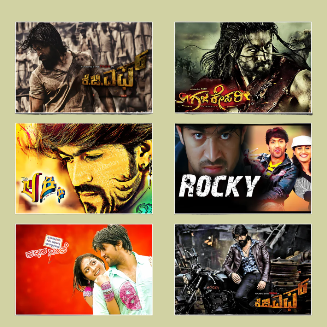 Yash ALL movie posters | Pack of 35 ROCKING STAR posters