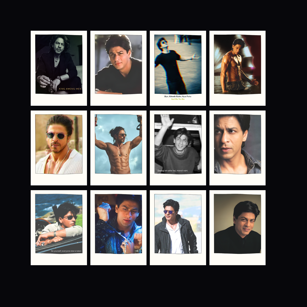 Shah Rukh Khan MINI Poster cards for your phone/ fridge/ desk (pack of 12 SRK poster cards) (2x3 inch)