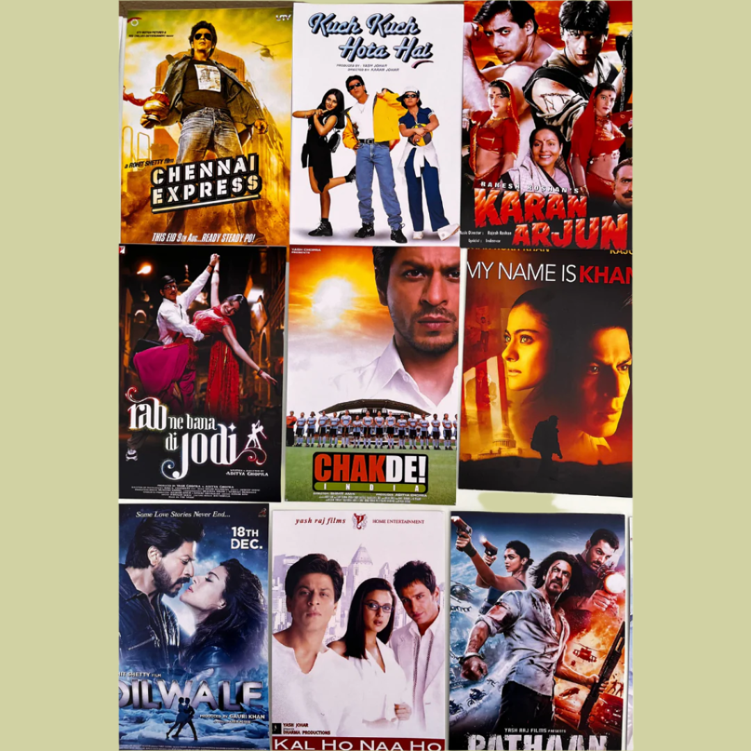 Shah Rukh Khan ALL movie posters (pack of 72)