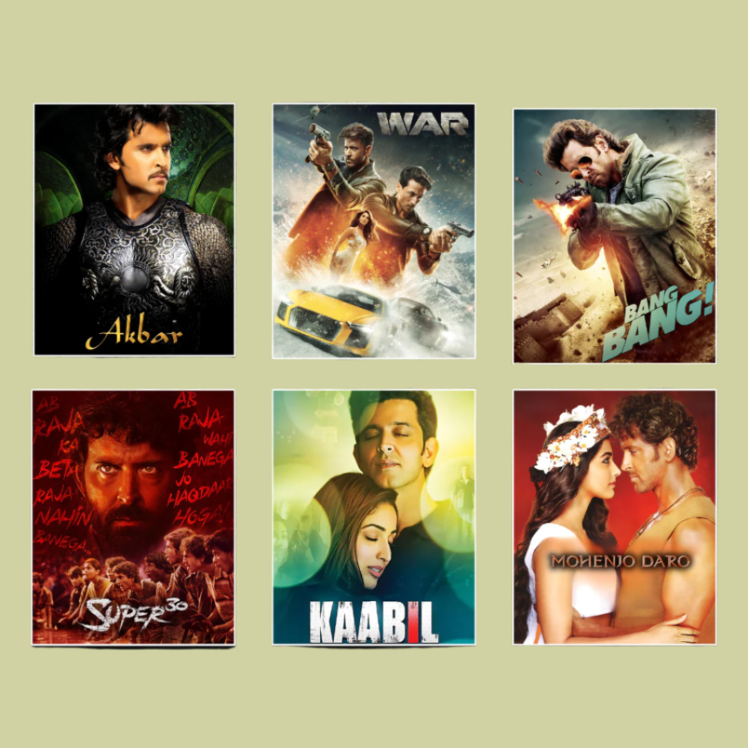 Hrithik Roshan ALL movie posters | Pack of 32 posters