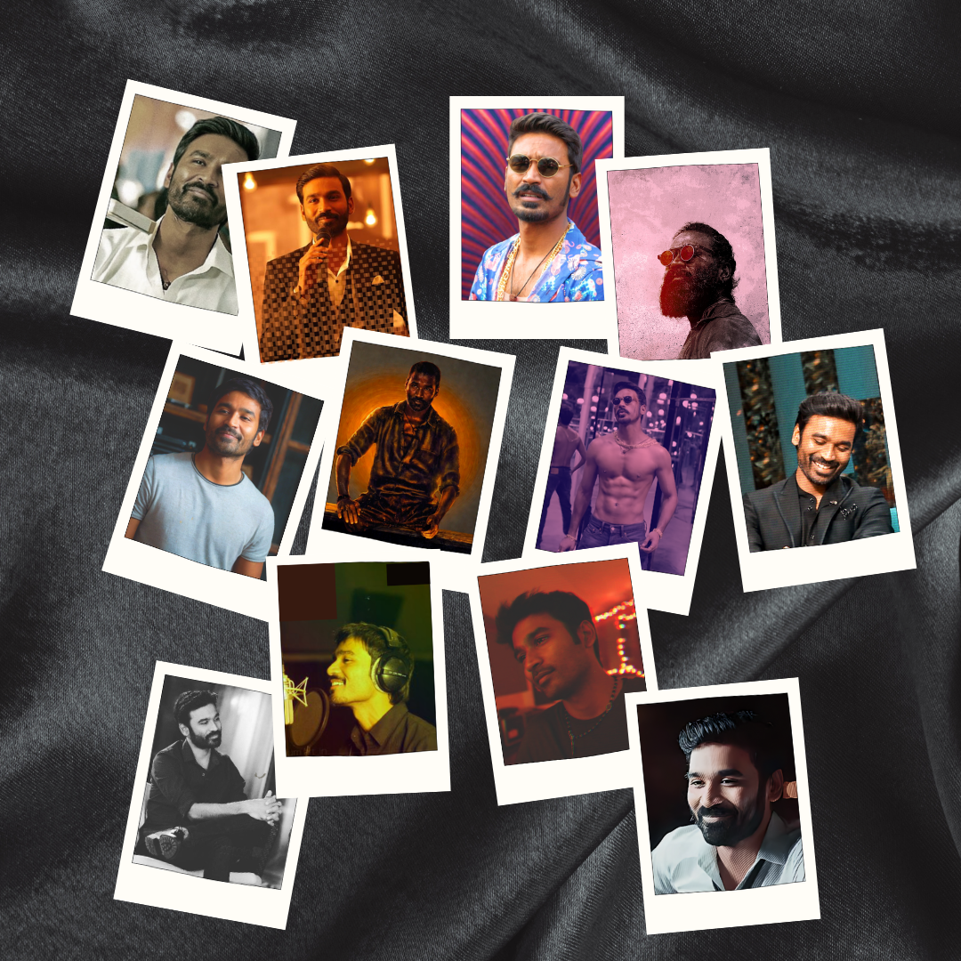 Dhanush MINI Poster cards for your phone/ fridge/ desk (Pack of 12 Dhanush posters) [2x3 inch]