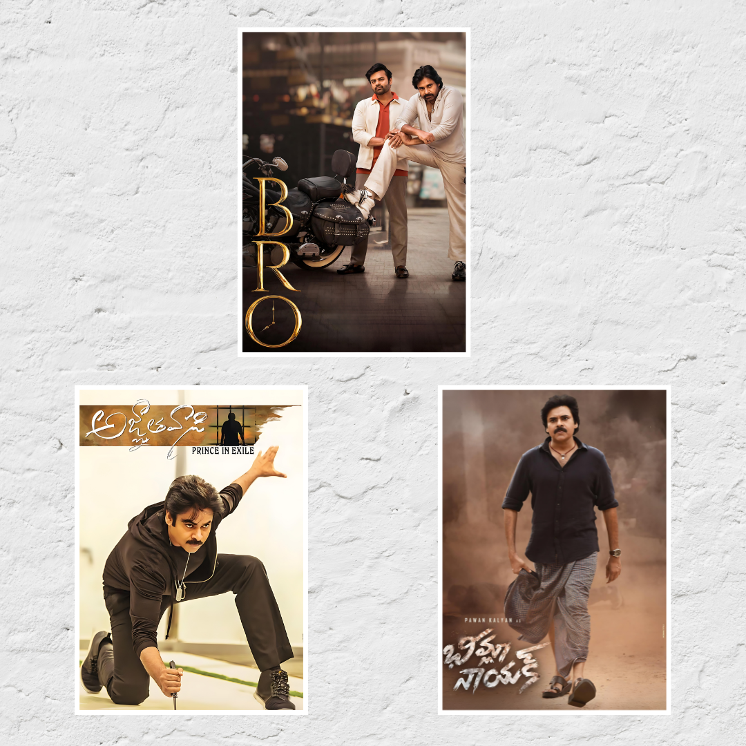 Pawan Kalyan ALL Movie Posters (Pack of 27 Power STAR Pawan Kalyan posters) Available in 3 sizes