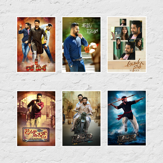 Jr NTR ALL Movie Posters (Pack of 34 Jr NTR Movie Posters) Available in 3 sizes