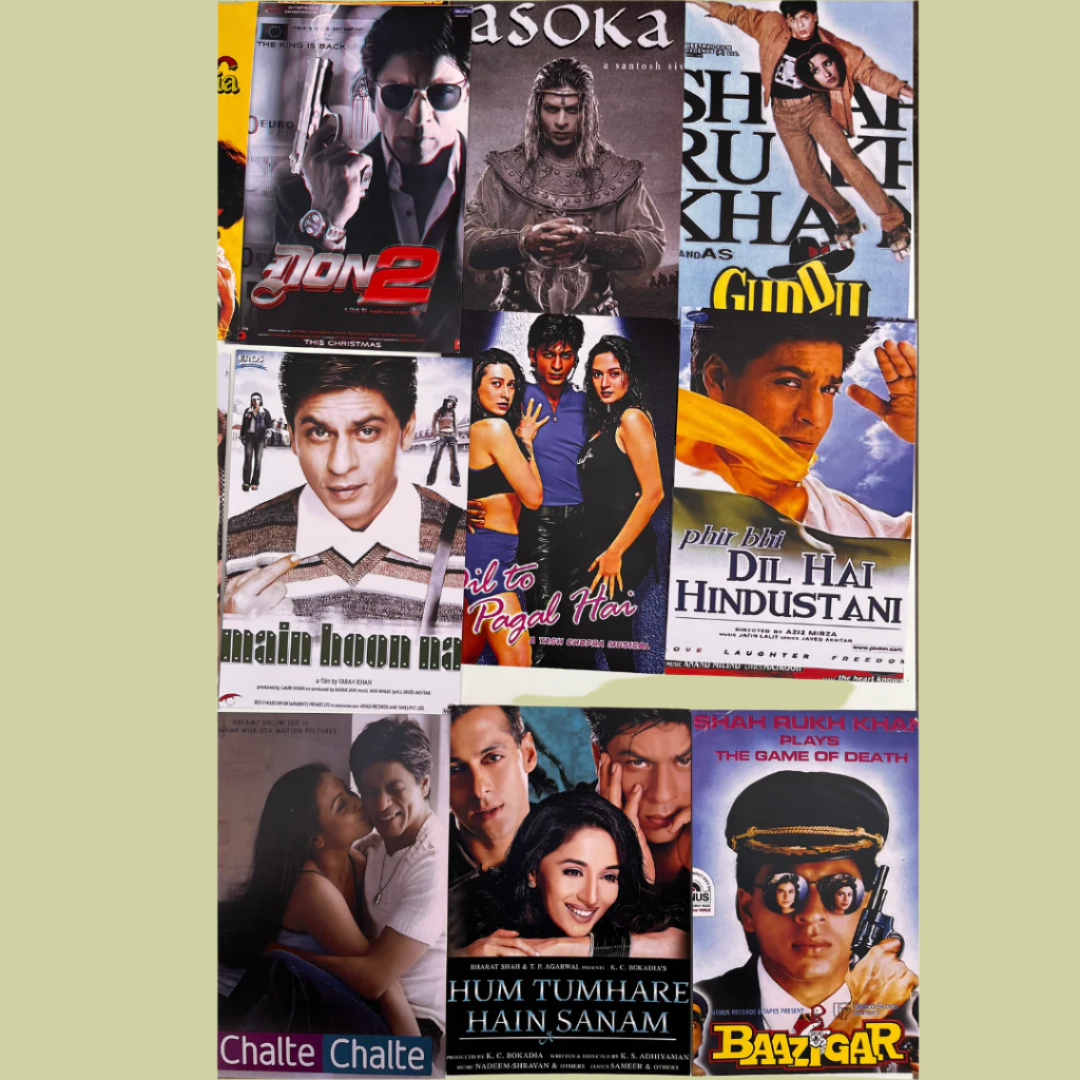 Shah Rukh Khan ALL movie posters (pack of 72)