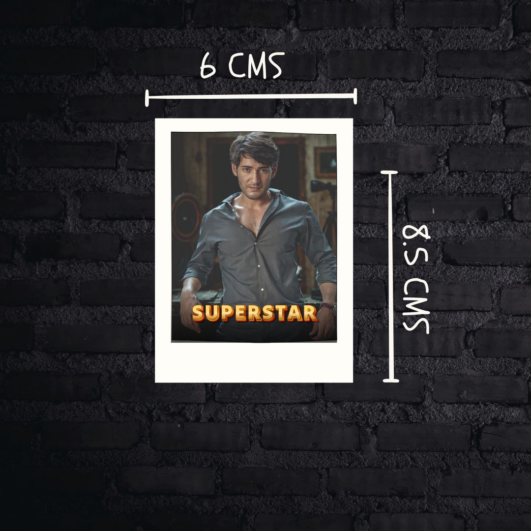 Mahesh Babu MINI Poster Cards (pack of 12 Super STAR posters for four phone/ fridge) [2x3 inch]