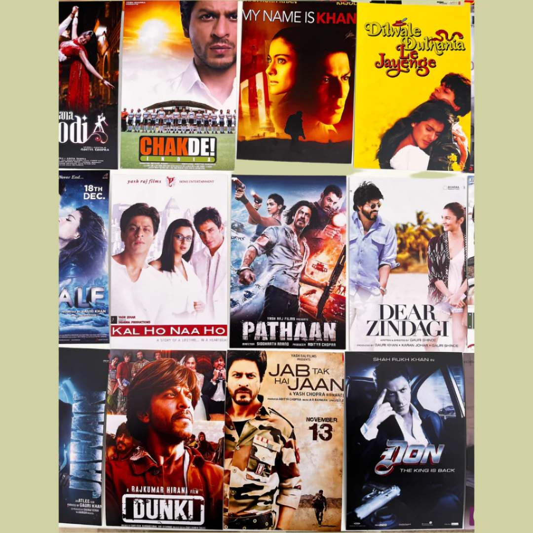 Shah Rukh Khan ALL movie posters (pack of 72)