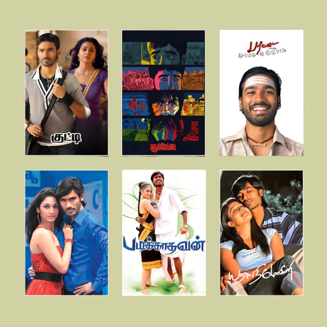 Dhanush ALL movie posters | Pack of 53 posters (தனுஷ் படத்தின் போஸ்டர்)