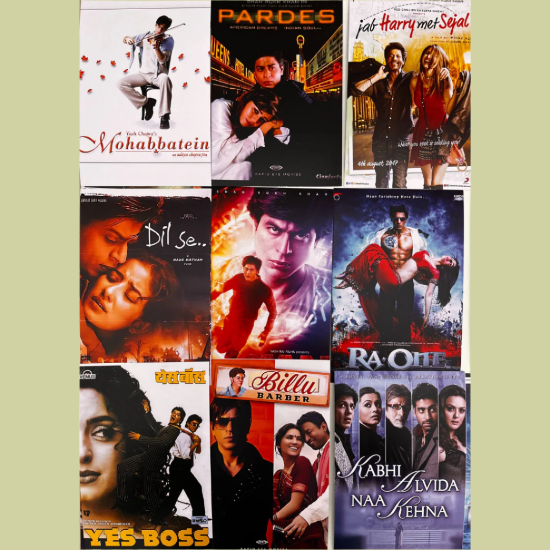 Shah Rukh Khan ALL movie posters (pack of 72)