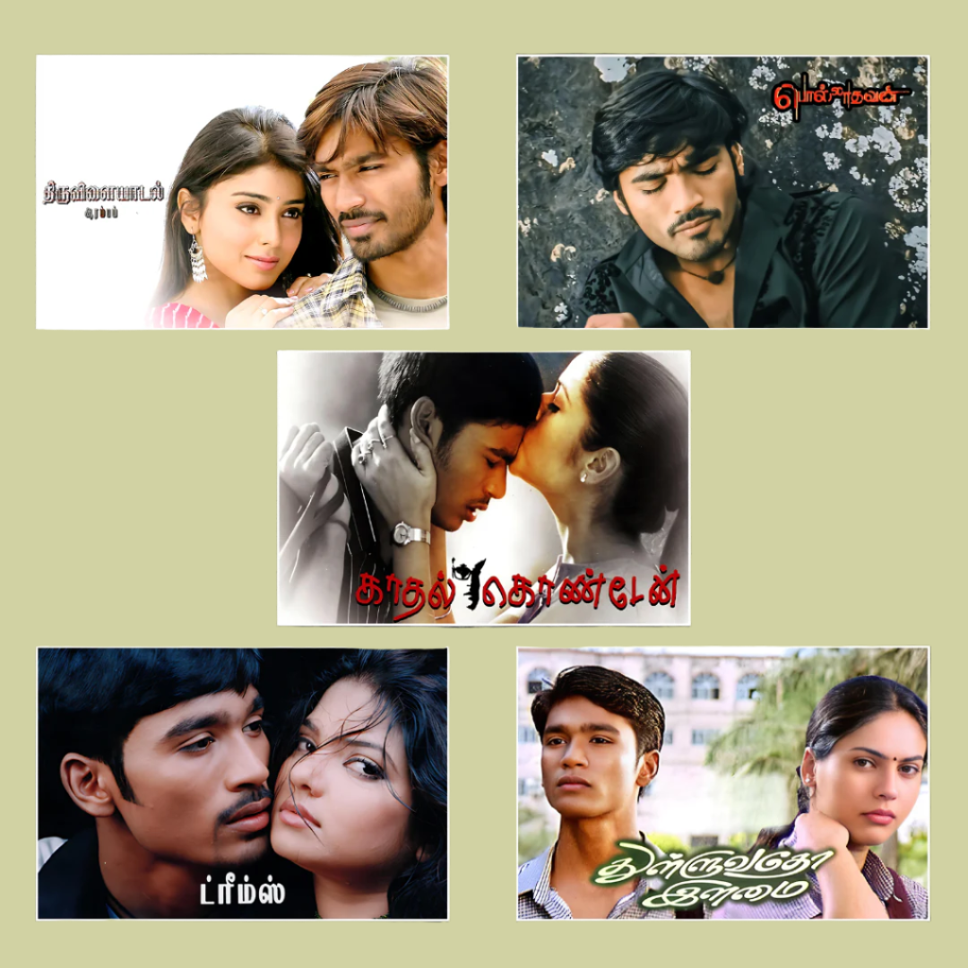 Dhanush ALL movie posters | Pack of 53 posters (தனுஷ் படத்தின் போஸ்டர்)